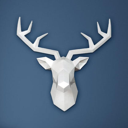 Großer nordischer Hirschkopf 3D Wandkunst