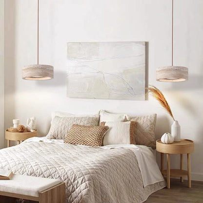 Pendelleuchte mit Steineffekt – Minimalistische Hängelampe für Esszimmer, Küche & Wohnzimmer – Natur-inspiriertes Design aus Keramikoptik