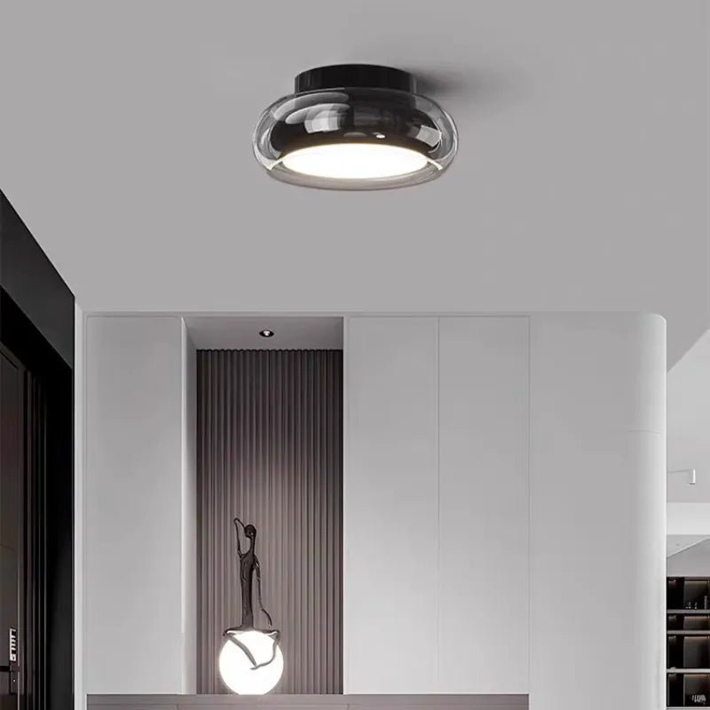 Moderne LED Deckenleuchte mit Rauchglas – Designerlampe für Wohnzimmer, Flur & Schlafzimmer