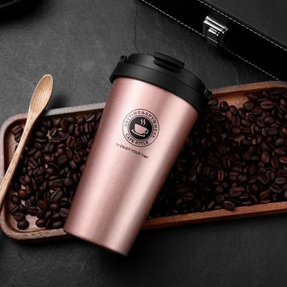 Isolierter Edelstahl Coffee Mug 500ml – Auslaufsicherer Thermobecher für unterwegs