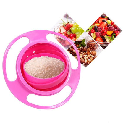 Kipp- & Auslaufsichere Gyroschüssel für Kinder – Spill-Free Snack Bowl aus lebensmittelechtem Material