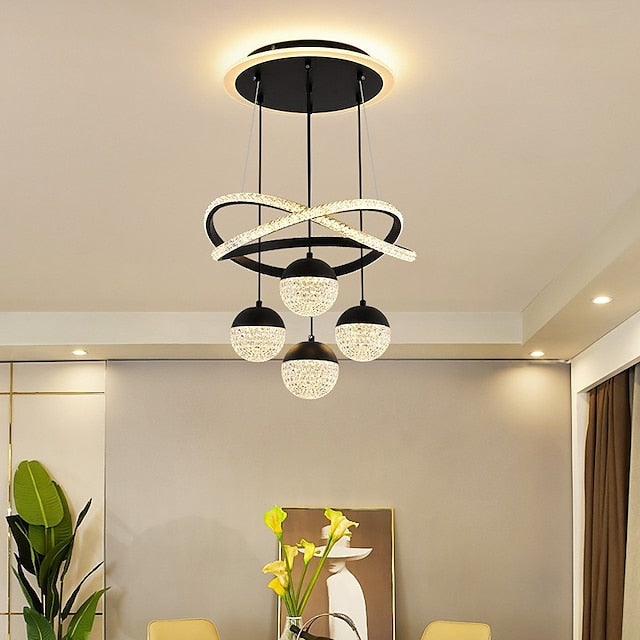 Moderner Cluster Deckenleuchter mit dimmbaren Glaskugeln – Kronleuchter für Esszimmer und Wohnzimmer