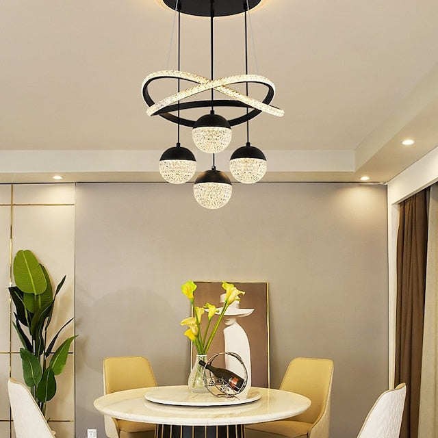 Moderner Cluster Deckenleuchter mit dimmbaren Glaskugeln – Kronleuchter für Esszimmer und Wohnzimmer
