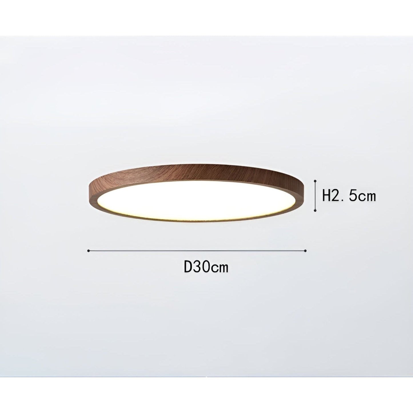 GrainGlow Light - Modern Ultra-Dünne Holz-Deckenleuchte