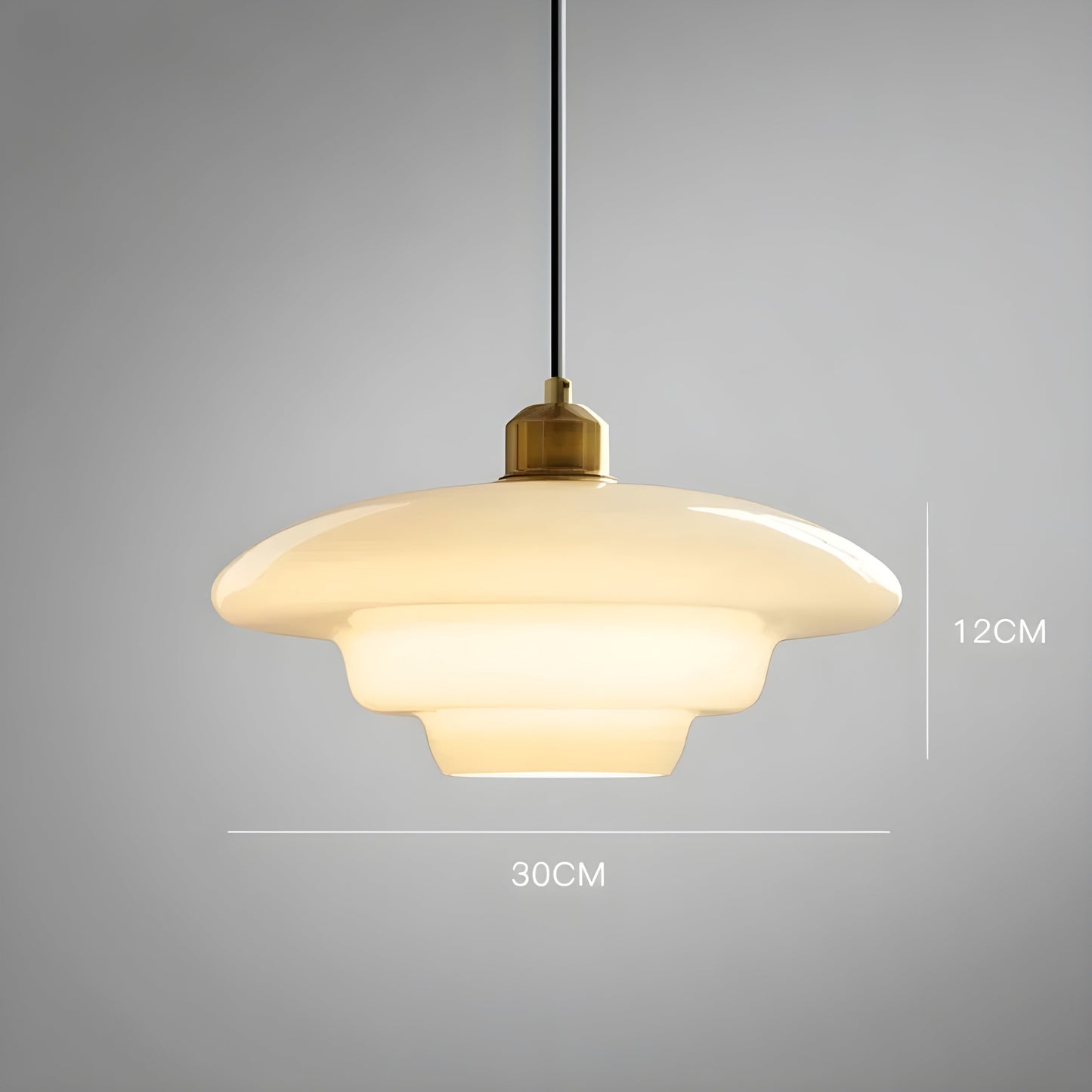 AuraBeam Light – Minimalistische Elfenbeinfarbene LED-Hängelampe aus Glas