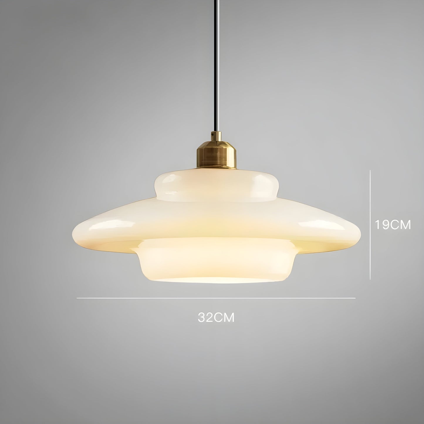 AuraBeam Light – Minimalistische Elfenbeinfarbene LED-Hängelampe aus Glas