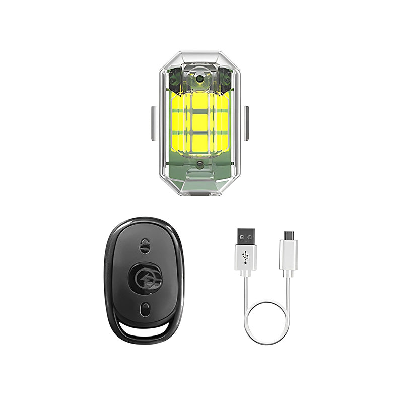 Kabelloses Motorrad LED-Stroboskoplicht mit Vibrationssensor & Fernbedienung – USB-aufladbares Sicherheitslicht in 7 Farben