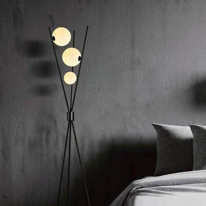 Design Tischlampe mit Kugel-Leuchten – Minimalistische LED Lampe im Skandi-Stil für Wohnzimmer, Büro & Schlafzimmer