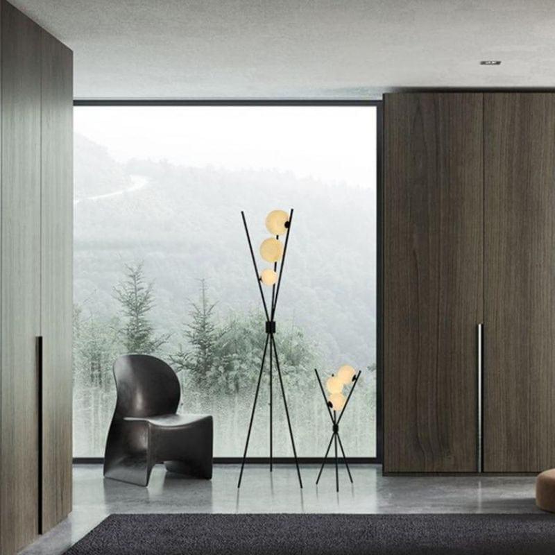 Design Tischlampe mit Kugel-Leuchten – Minimalistische LED Lampe im Skandi-Stil für Wohnzimmer, Büro & Schlafzimmer