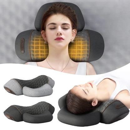 Elektrisches Nackenmassagekissen – Ergonomisches Wärmekissen mit Vibrationsmassage & USB-Aufladung