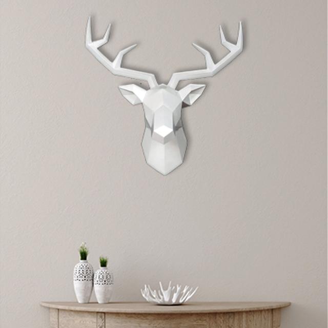 Großer nordischer Hirschkopf 3D Wandkunst