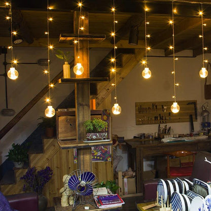 LED Lichterkette mit Glaskugeln – Warmweiße Deko-Lichter für Innen & Außen – Perfekt für Terrasse, Wohnzimmer & Partys – Fairy Lights mit romantischem Effekt