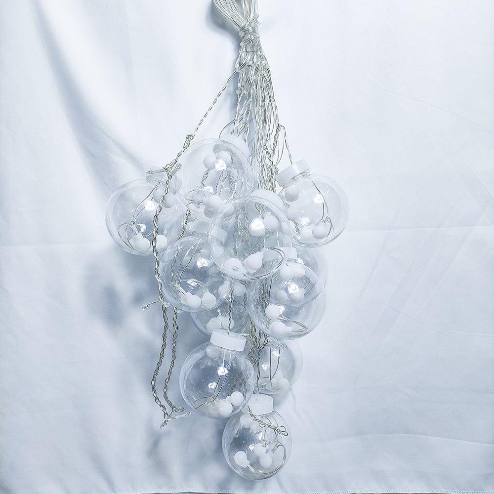 LED Lichterkette mit Glaskugeln – Warmweiße Deko-Lichter für Innen & Außen – Perfekt für Terrasse, Wohnzimmer & Partys – Fairy Lights mit romantischem Effekt