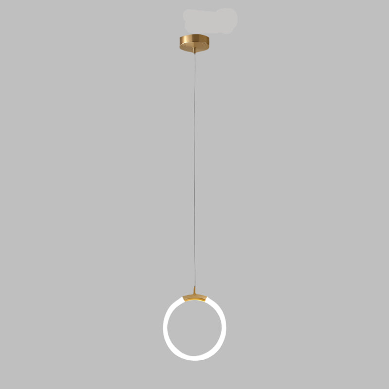 Moderne LED-Ring-Pendelleuchte in Gold – Minimalistische Hängelampe für Schlafzimmer, Wohnzimmer & Designräume