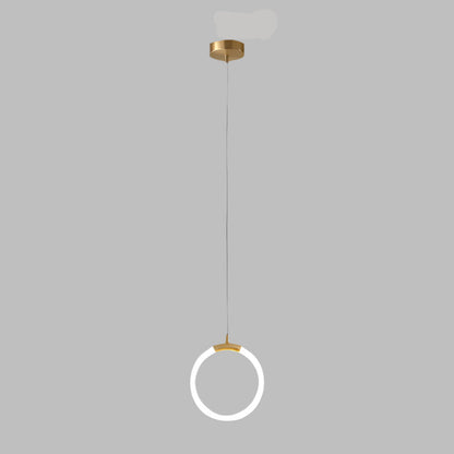 Moderne LED-Ring-Pendelleuchte in Gold – Minimalistische Hängelampe für Schlafzimmer, Wohnzimmer & Designräume
