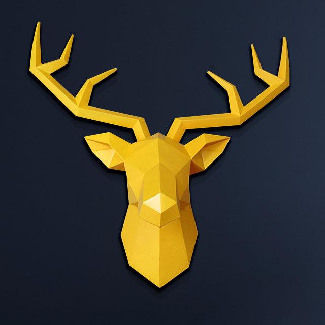 Großer nordischer Hirschkopf 3D Wandkunst