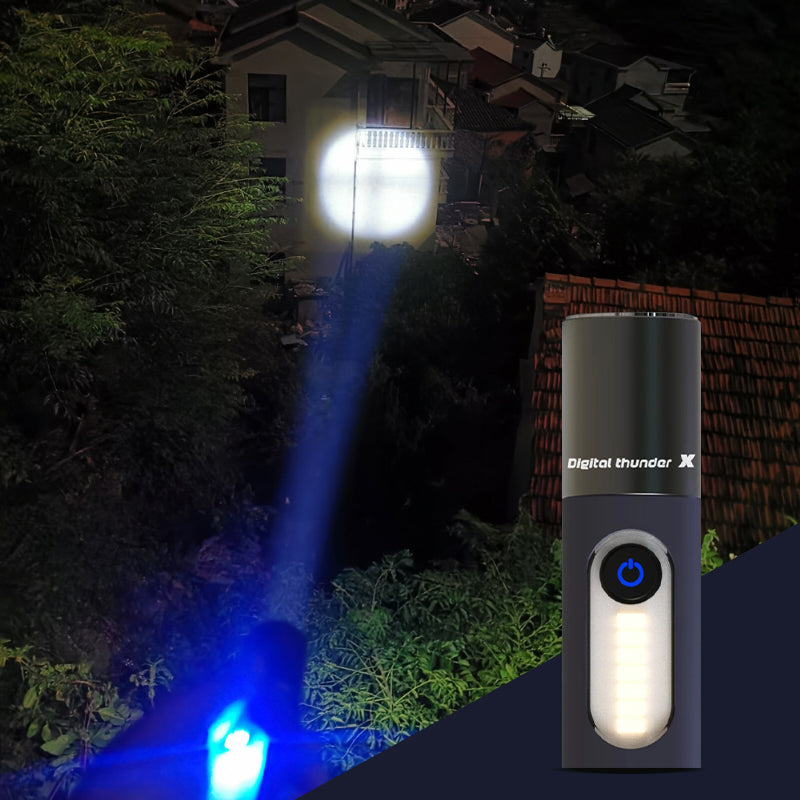 Multifunktionale LED-Taschenlampe mit Haken & Diffusor – Wiederaufladbar, wasserdicht & superhell für Outdoor & Notfälle